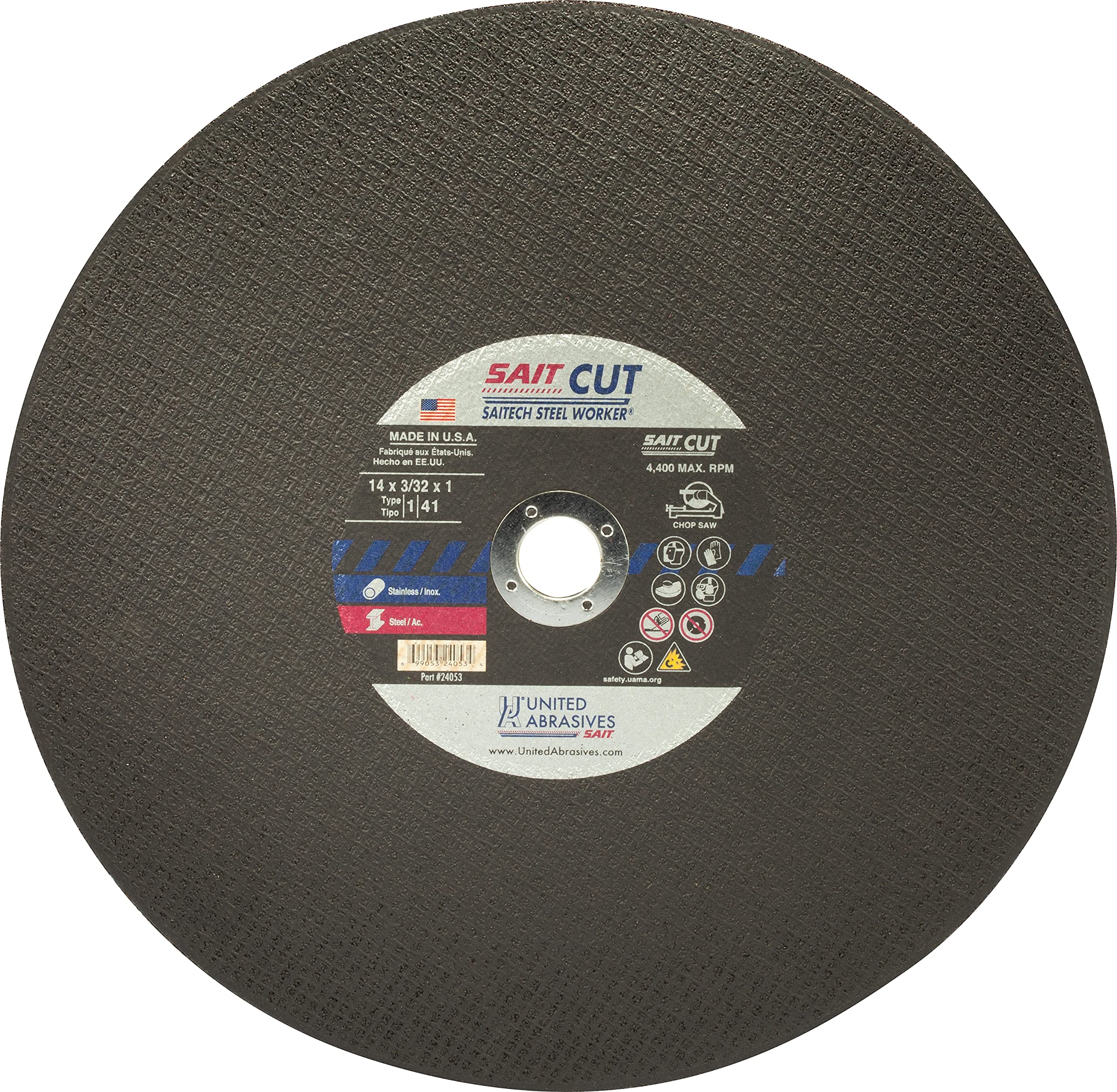 14 X 3/32 X 1 CHOP SAW WHEEL TYPE 1 CERAMIC (METALL/SS) - Chop Saw Wheels